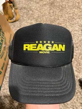 Ronald Reagan Movie Promotional Black Mesh Snapback Trucker Hat